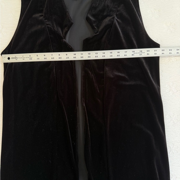 Bobeau Black Velvet Vest size XL long duster - Picture 8 of 9